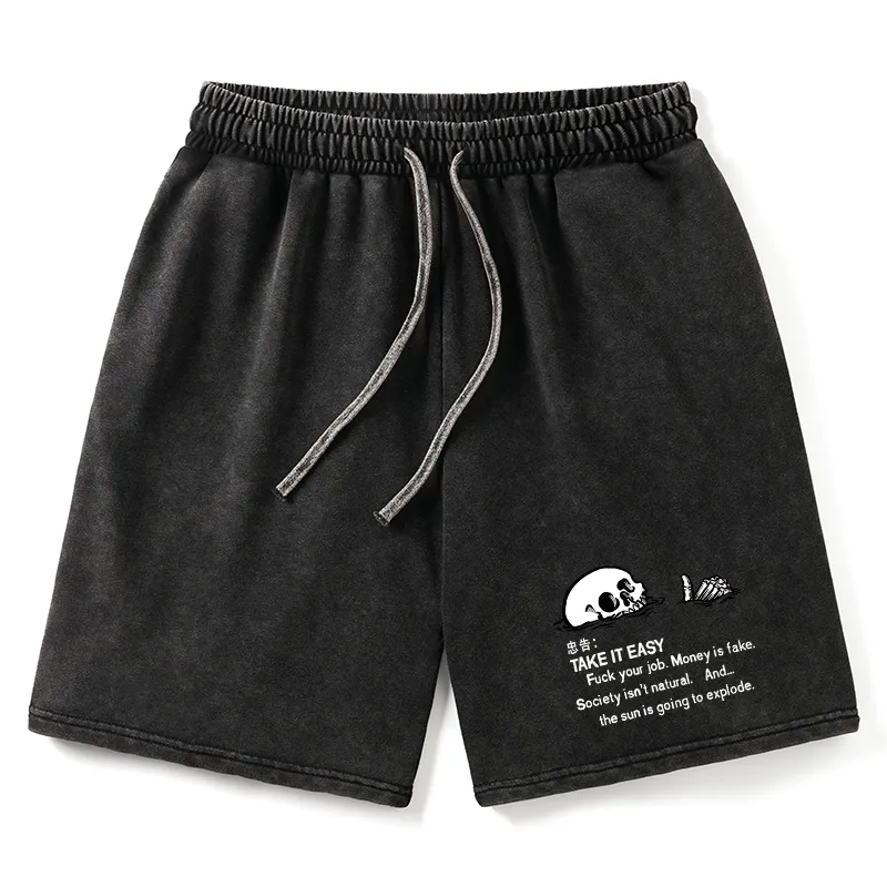 Tokyo-Tiger Skeleton Ridicule Washed Shorts