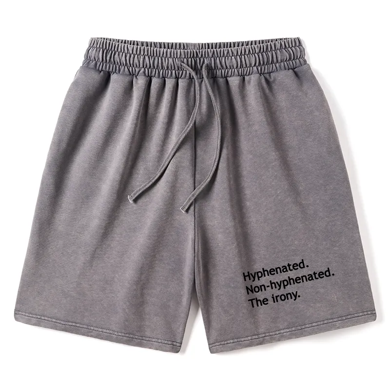 Tokyo-Tiger Hyphenated Funny Washed Shorts