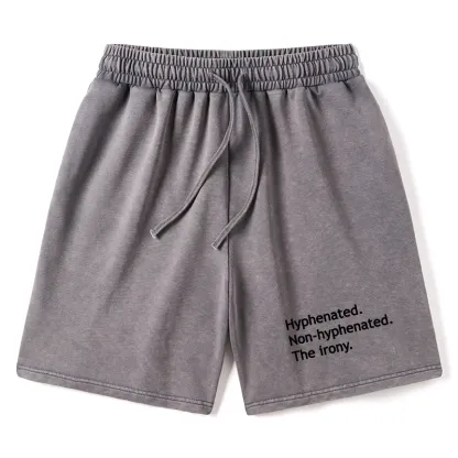 Tokyo-Tiger Hyphenated Funny Washed Shorts