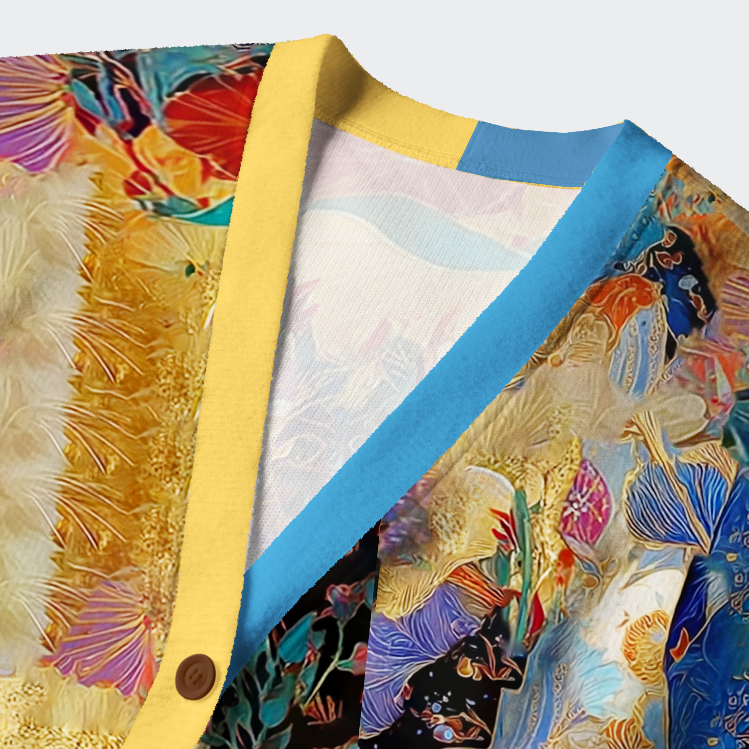 Tokyo-Tiger Regal Cats in Vibrant Robes Ugly Cardigan Sweater