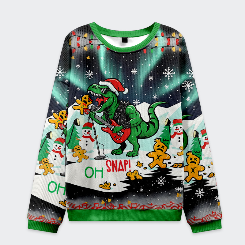 Tokyo-Tiger Oh Snap! The Dino's Holiday Concert Christmas Ugly Sweatshirt