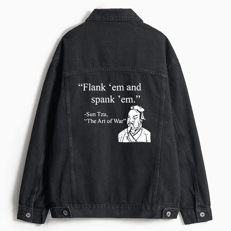 Tokyo-Tiger The Art Of War Funny Jean Jacket Sale