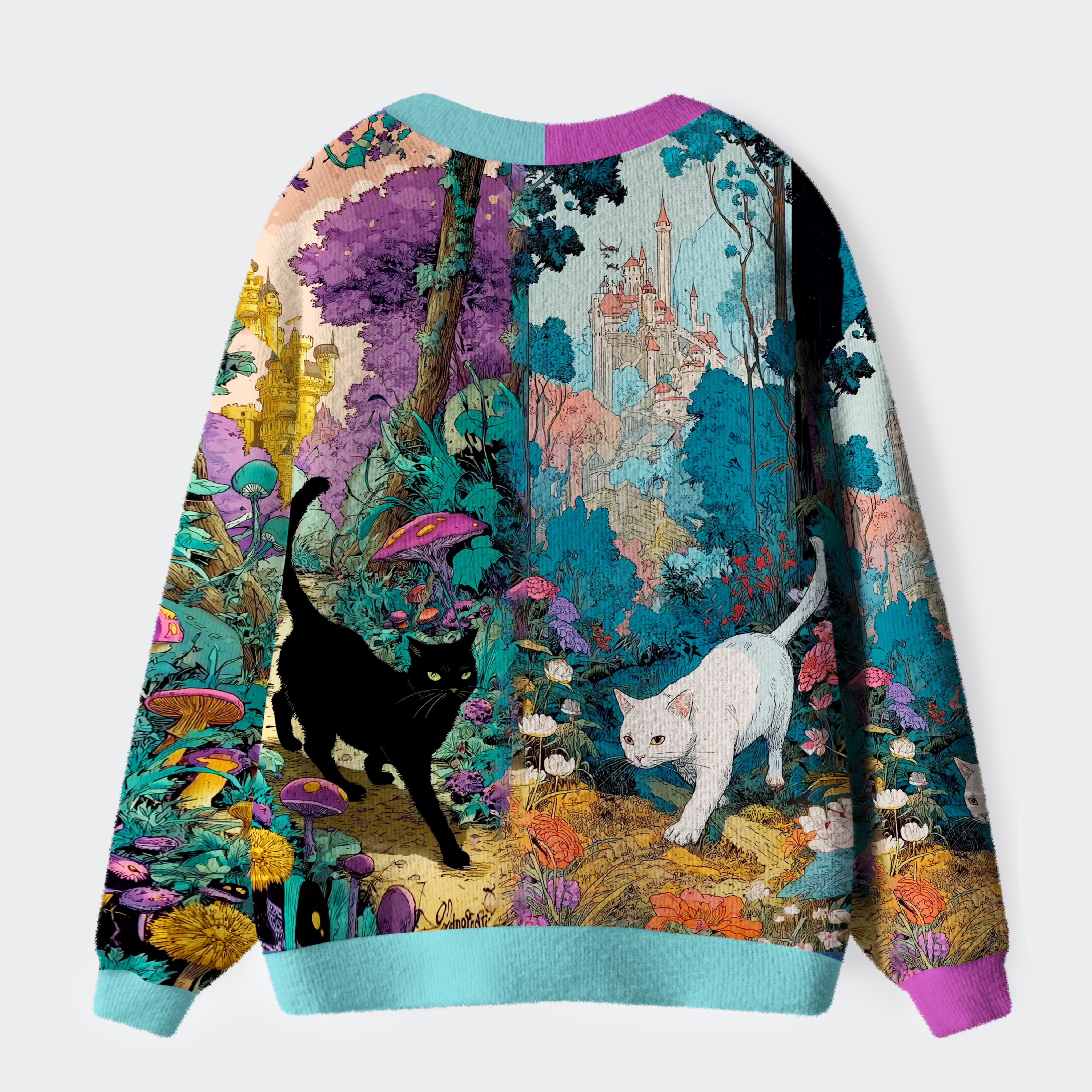 Tokyo-Tiger A Tale Of Two Cats In An Enchanted Forest Ugly Cardigan Sweater