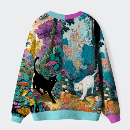 Tokyo-Tiger A Tale Of Two Cats In An Enchanted Forest Ugly Cardigan Sweater