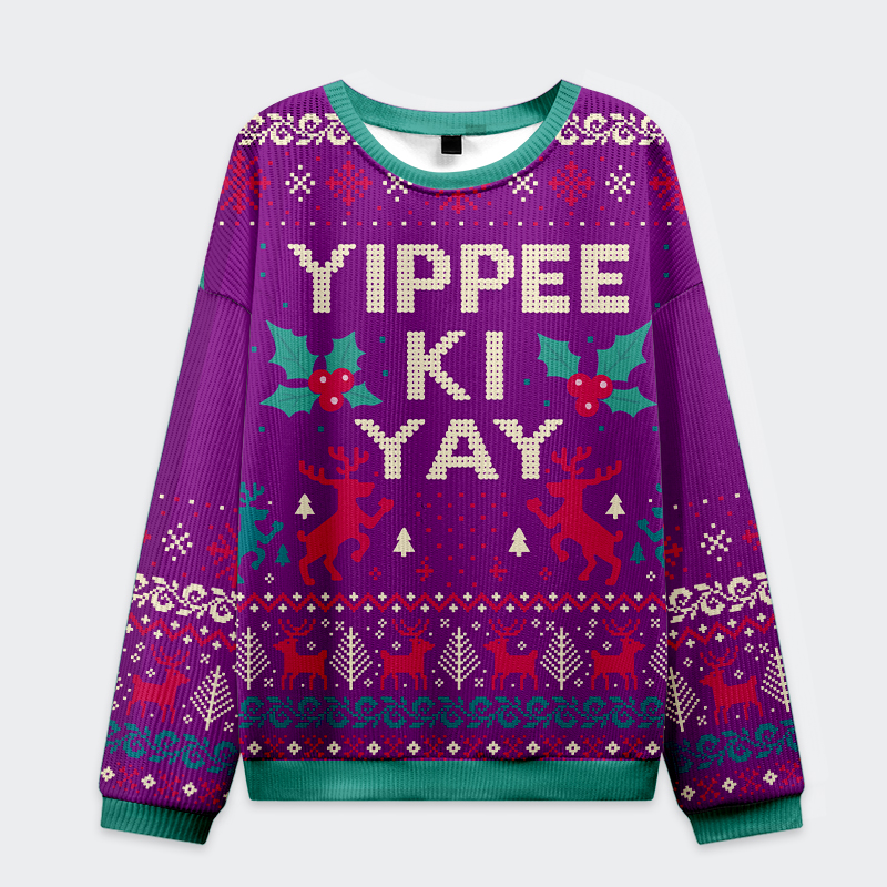 Tokyo-Tiger Yippee Ki Yay Christmas Ugly Sweatshirt