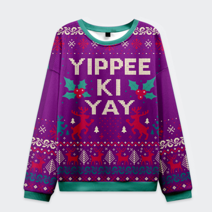 Tokyo-Tiger Yippee Ki Yay Christmas Ugly Sweatshirt