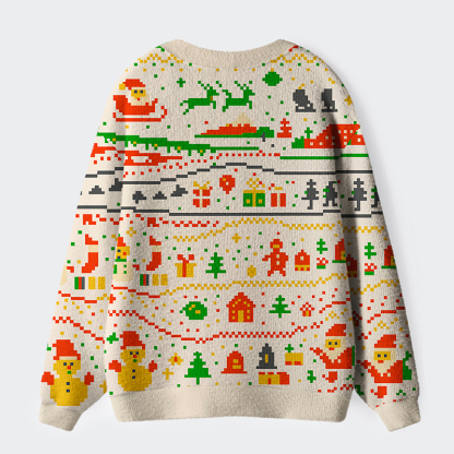 Tokyo-Tiger The Pixel Christmas Tale Ugly Cardigan Sweater