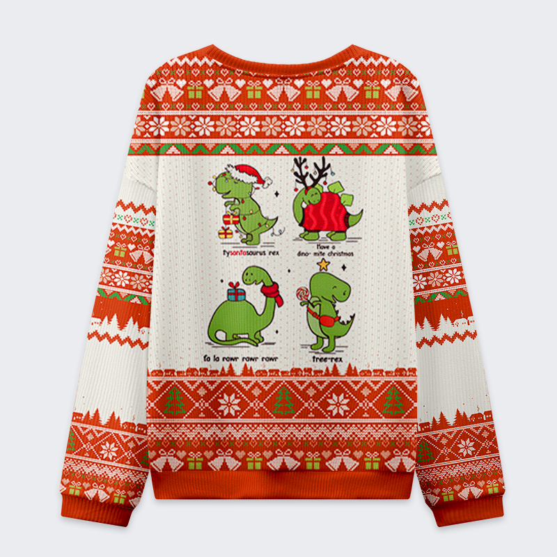 Tokyo-Tiger Rex the Halls Christmas Ugly Sweatshirt