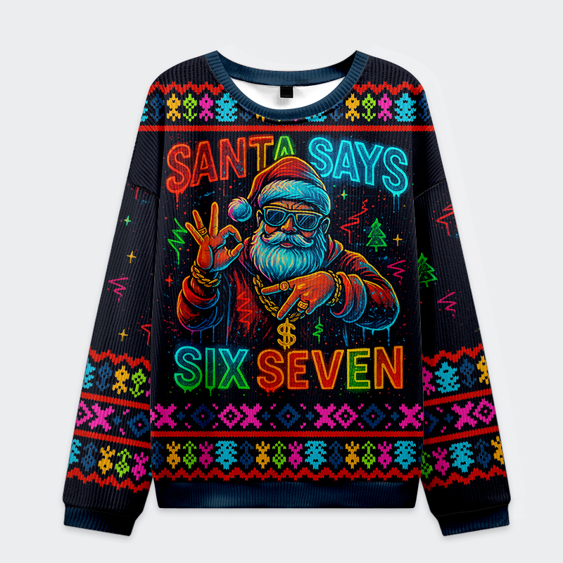 Tokyo-Tiger Santa Says Six Seven Christmas Ugly Sweatshirt