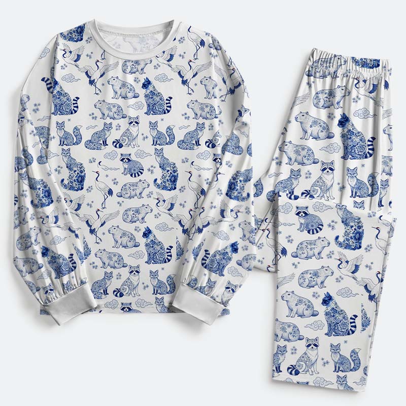 Tokyo-Tiger Floral Adorned Animals In Harmony Family Pajama Sets