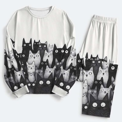 Tokyo-Tiger The Judgmental Stare Of Catsa Family Pajama Sets