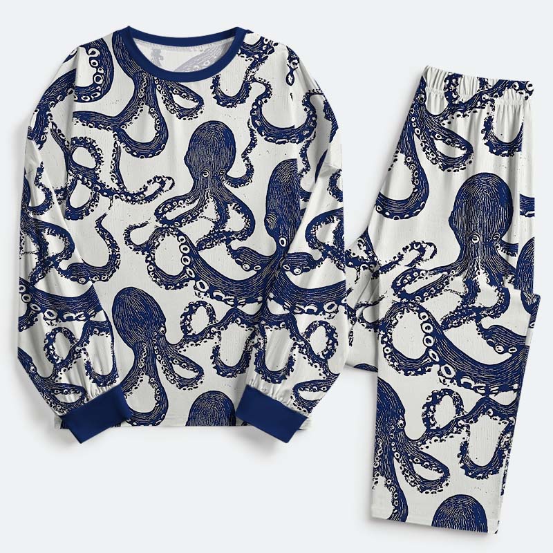 Tokyo-Tiger Ocean Octopus Family Pajama Sets