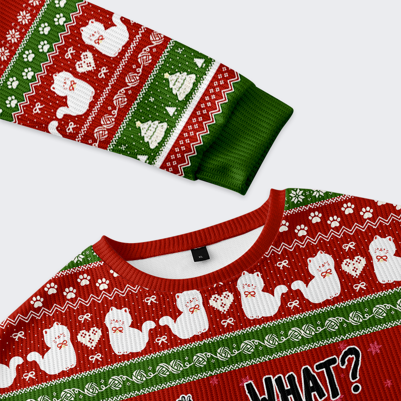 Tokyo-Tiger Cat: Tree? What Tree? Christmas Ugly Sweatshirt