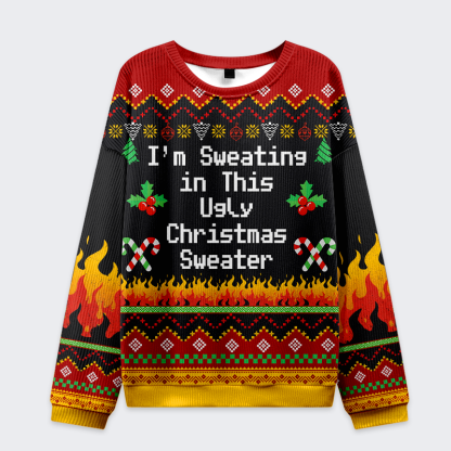 Tokyo-Tiger Burning in This Ugly Sweater Christmas Ugly Sweatshirt
