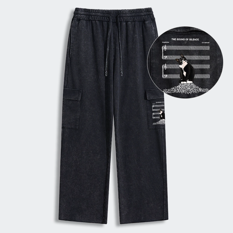 Tokyo-Tiger The Sound Of Silence Washed Utility Sweatpants