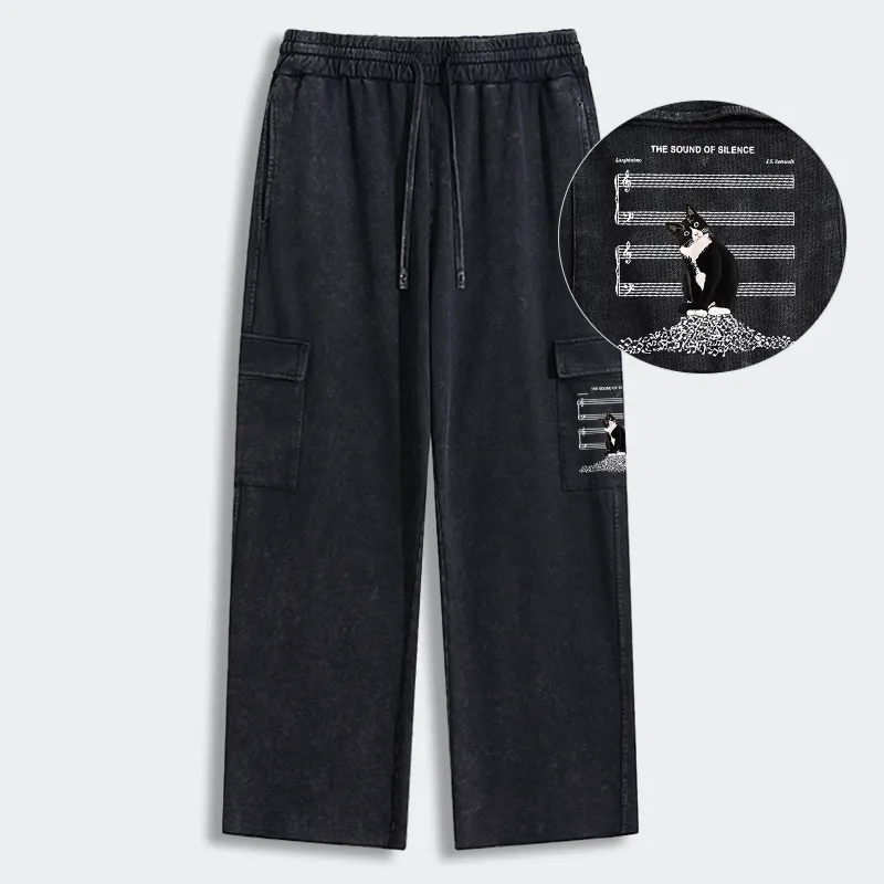 Tokyo-Tiger The Sound Of Silence Washed Utility Sweatpants