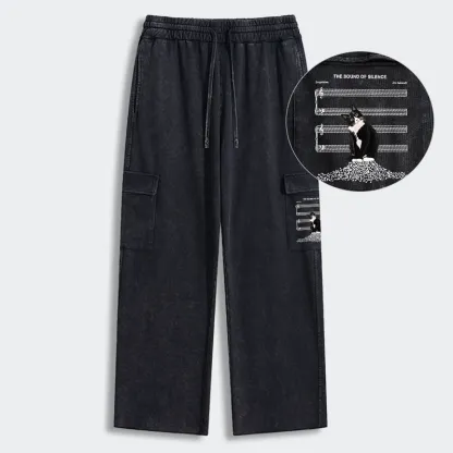 Tokyo-Tiger The Sound Of Silence Washed Utility Sweatpants