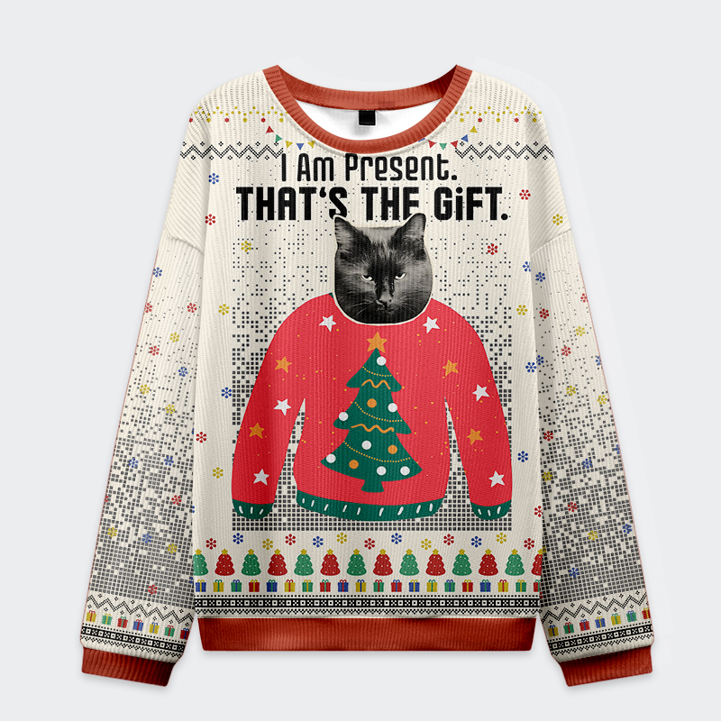 Tokyo-Tiger I Am Present Christmas Ugly Sweatshirt