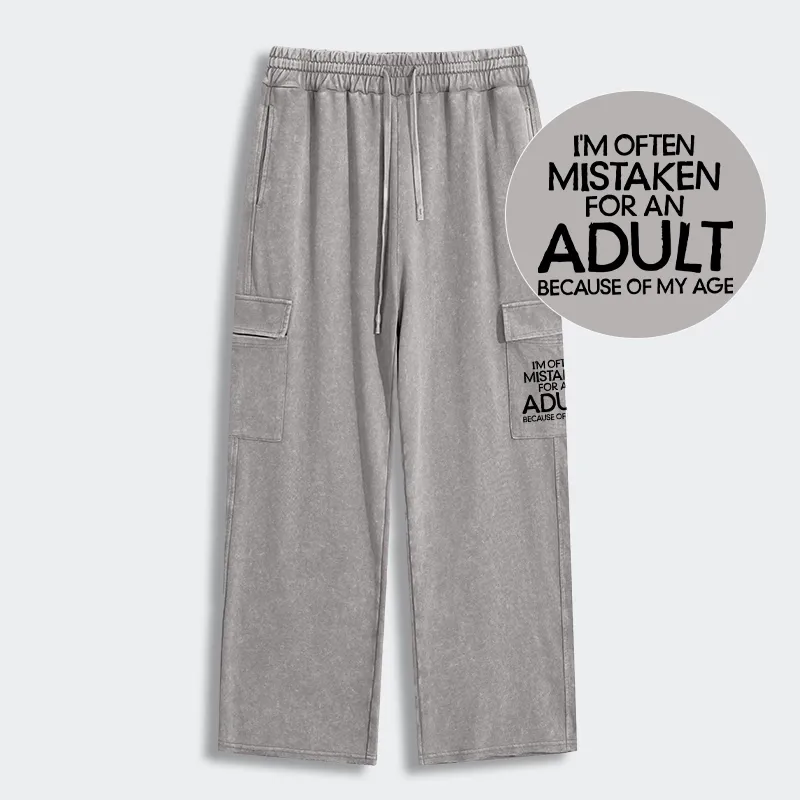 Tokyo-Tiger Old In Age But Young At Heart Washed Utility Sweatpants