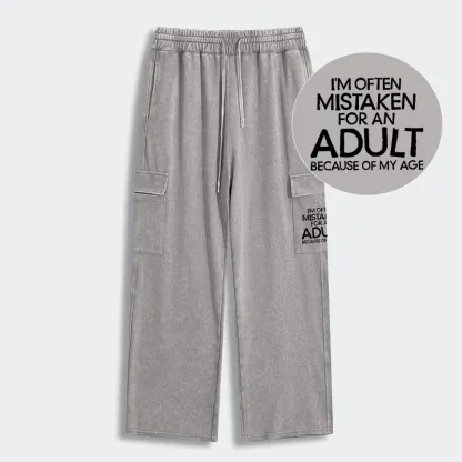 Tokyo-Tiger Old In Age But Young At Heart Washed Utility Sweatpants