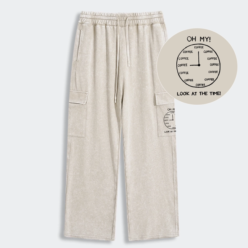 Tokyo-Tiger Coffee Time Washed Utility Sweatpants