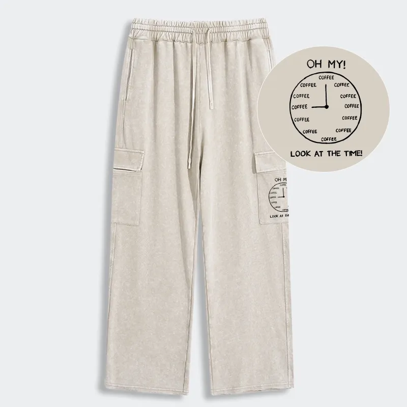 Tokyo-Tiger Coffee Time Washed Utility Sweatpants
