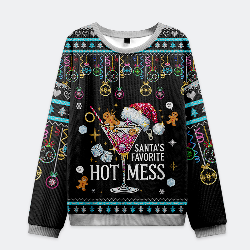 Tokyo-Tiger Santa’s Favorite Hot Mess Christmas Ugly Sweatshirt