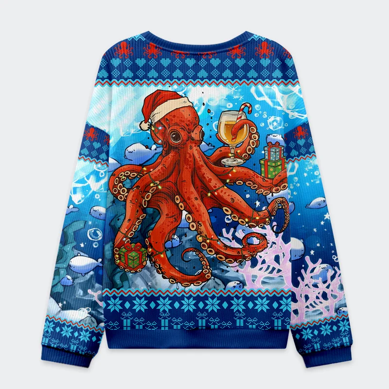 Tokyo-Tiger Christmas Octopus Christmas Ugly Sweatshirt