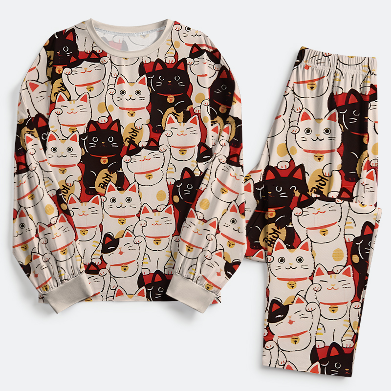 Tokyo-Tiger Lucky Cat Family Pajama Sets