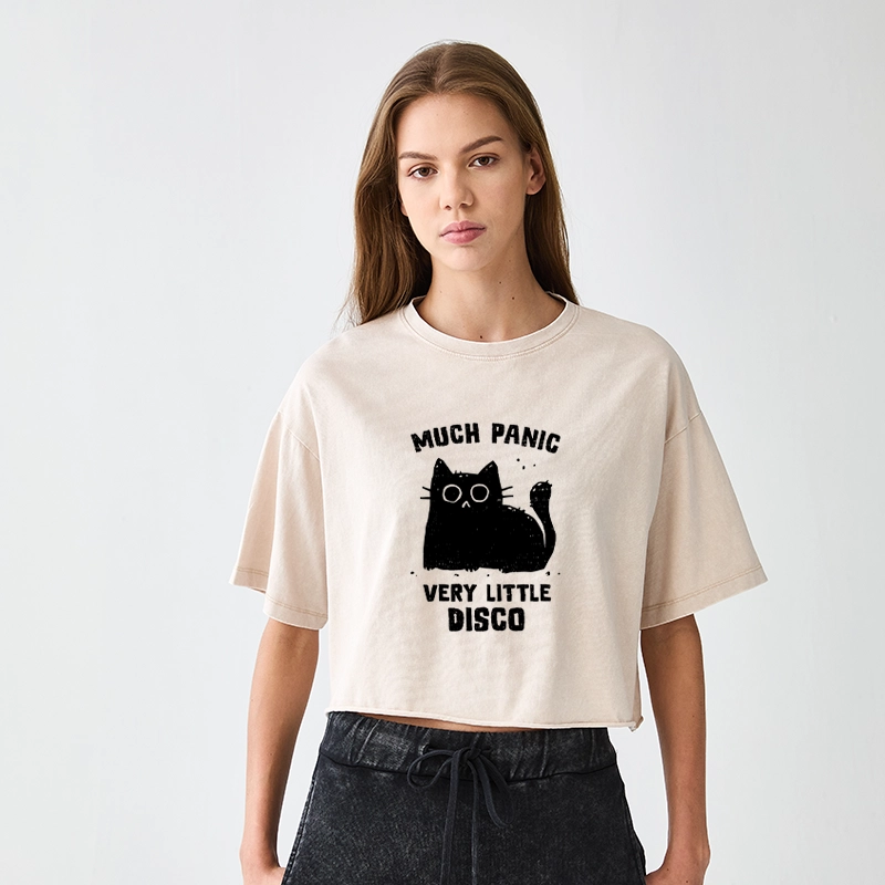 Tokyo-Tiger More Disco Funny Women's Washed Crop T-Shirt