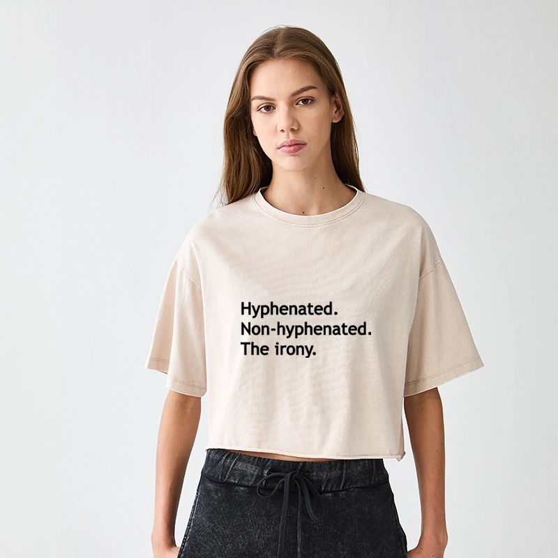 Tokyo-Tiger Hyphenated Funny Women's Washed Crop T-Shirt