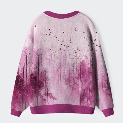 Tokyo-Tiger Echoes Of A Rose-Tinted Dawn Ugly Cardigan Sweater