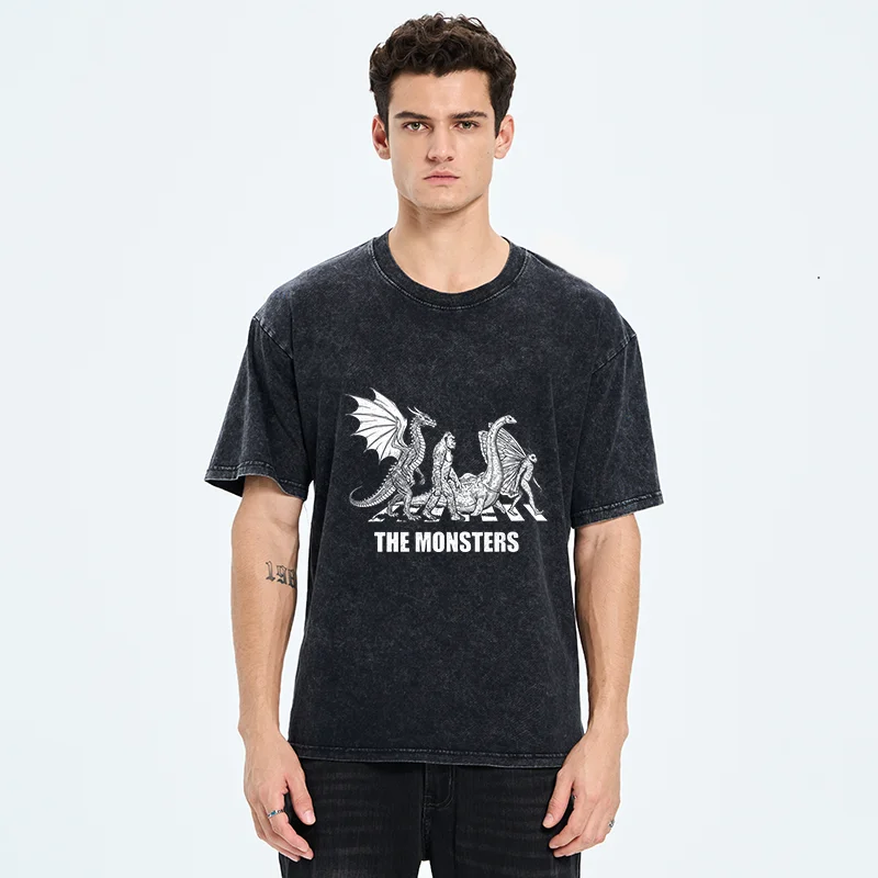 Tokyo-Tiger Monsters Crossing The Road Washed T-Shirt