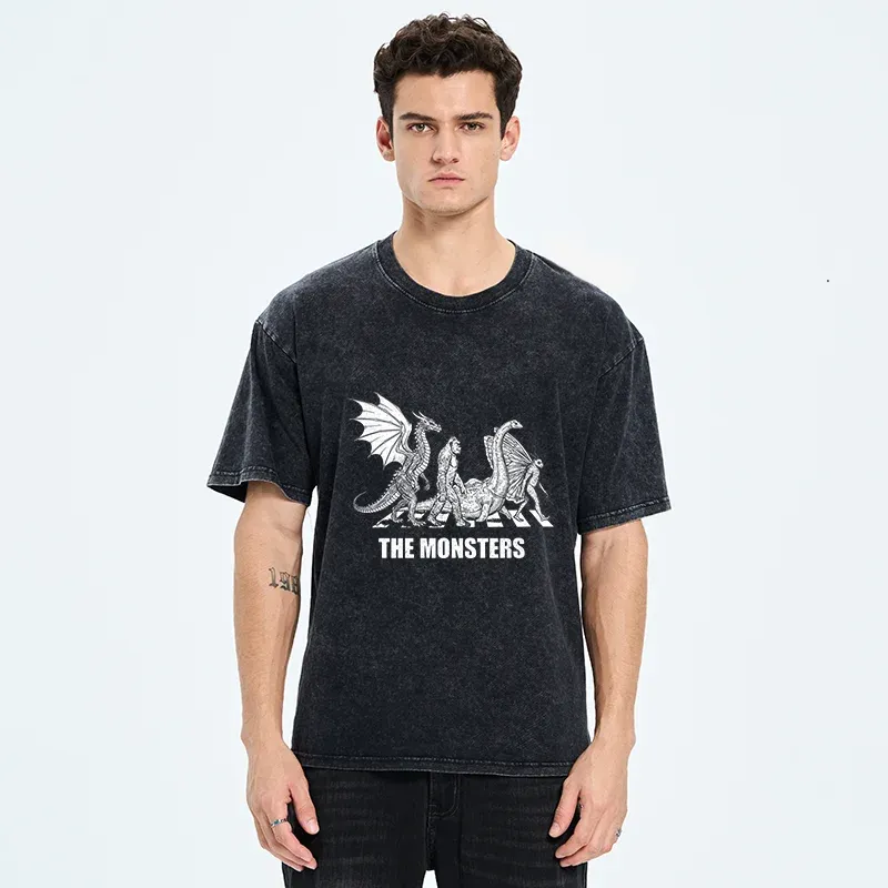 Tokyo-Tiger Monsters Crossing The Road Washed T-Shirt