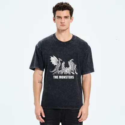 Tokyo-Tiger Monsters Crossing The Road Washed T-Shirt