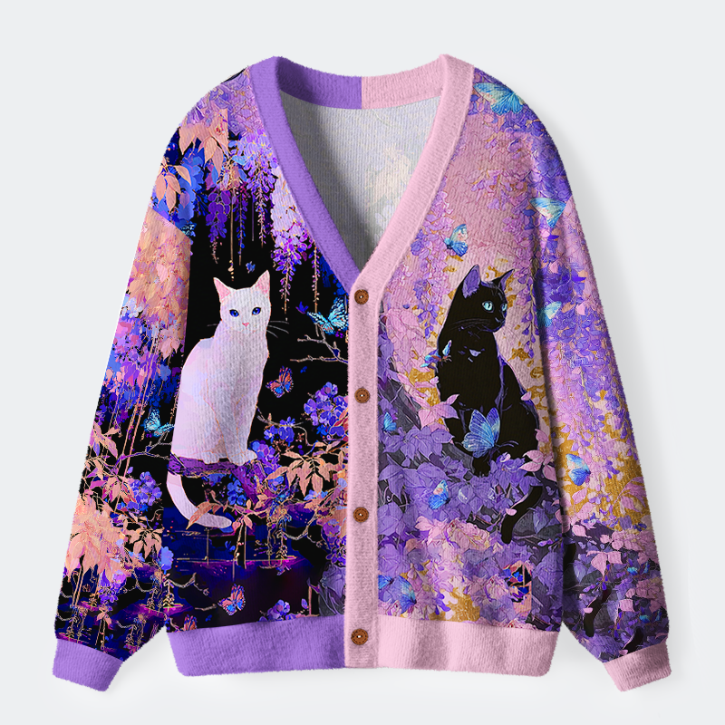 Tokyo-Tiger Butterfly Dreams Ugly Cardigan Sweater