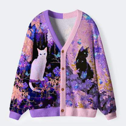 Tokyo-Tiger Butterfly Dreams Ugly Cardigan Sweater