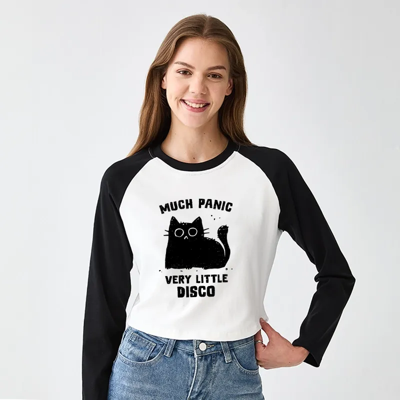 Tokyo-Tiger More Disco Funny Women's Crop Raglan T-Shirt