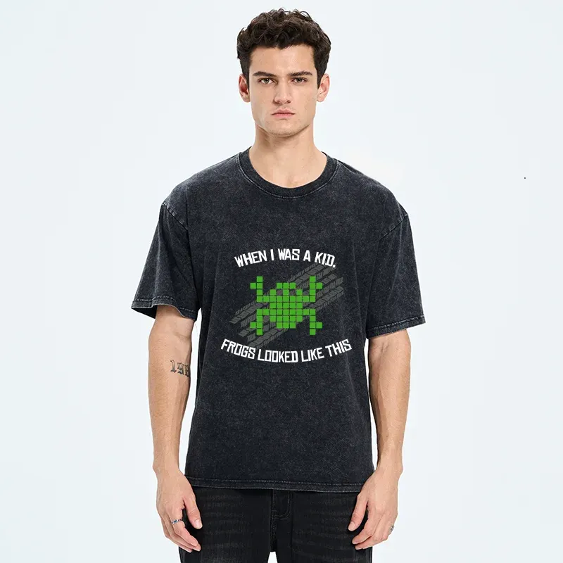 Tokyo-Tiger Frog Compressed Into 2D Washed T-Shirt