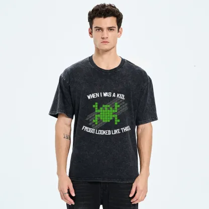 Tokyo-Tiger Frog Compressed Into 2D Washed T-Shirt