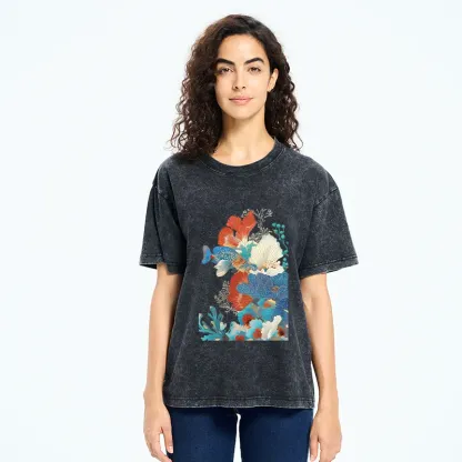 Tokyo-Tiger Underwater Corals Washed T-Shirt
