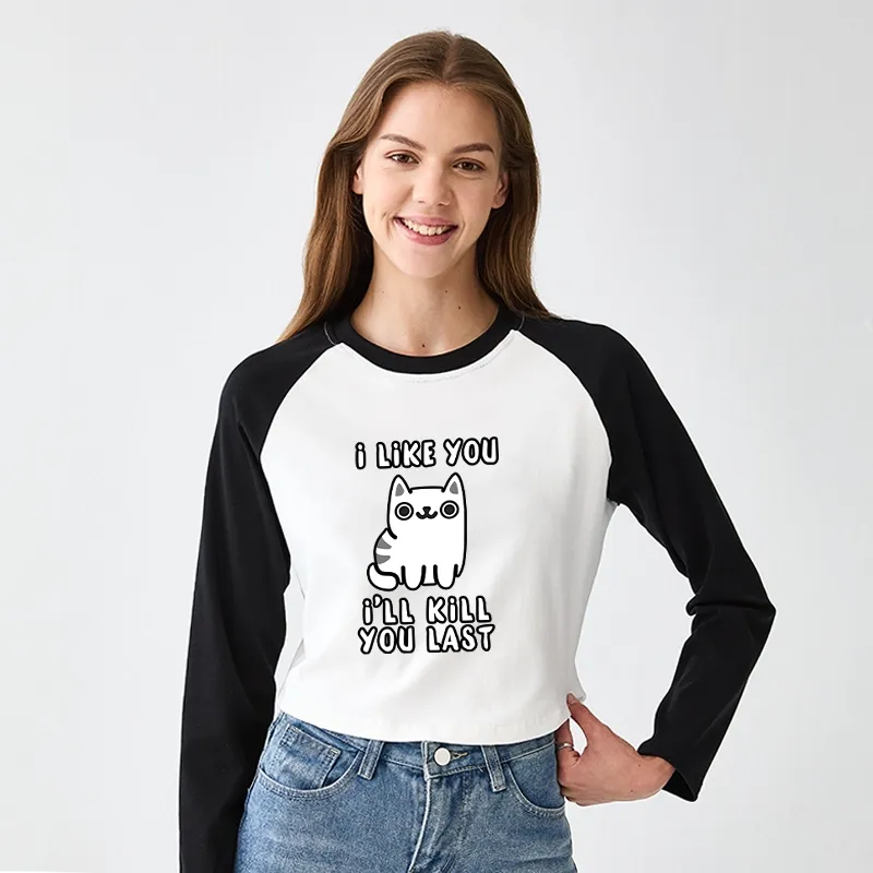 Tokyo-Tiger Cats And Humans Have A Love-hate Relationship Women's Crop Raglan T-Shirt