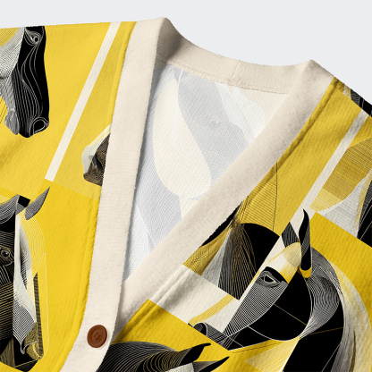 Tokyo-Tiger Golden Gallop Ugly Cardigan Sweater