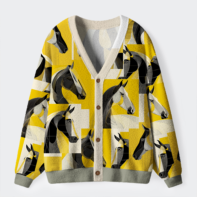 Tokyo-Tiger Golden Gallop Ugly Cardigan Sweater