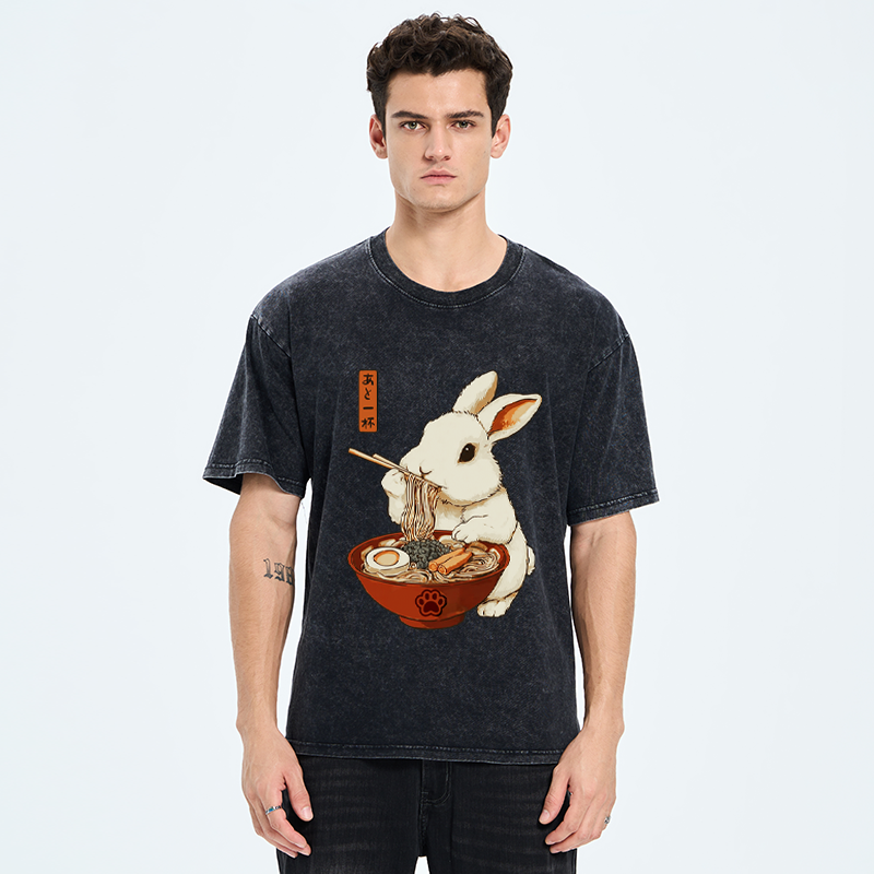 Tokyo-Tiger Bunny:One More Bowl, Please! Washed T-Shirt