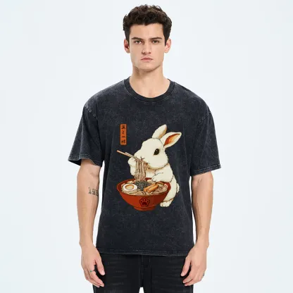 Tokyo-Tiger Bunny:One More Bowl, Please! Washed T-Shirt