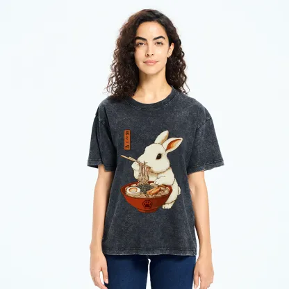 Tokyo-Tiger Bunny:One More Bowl, Please! Washed T-Shirt