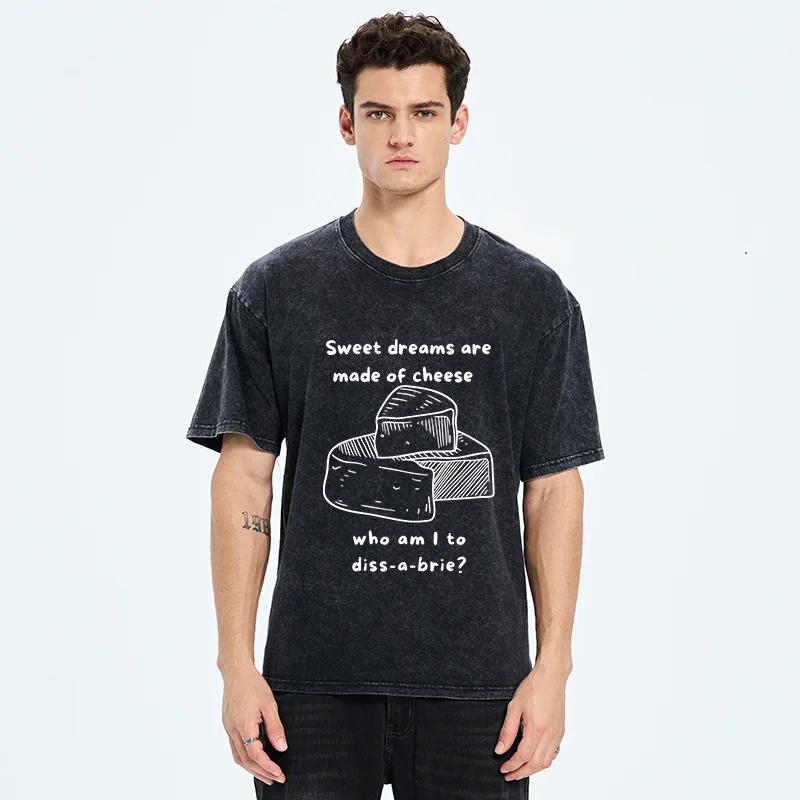 Tokyo-Tiger Cheese Music Funny Washed T-Shirt