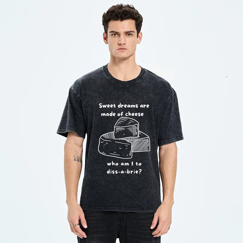 Tokyo-Tiger Cheese Music Funny Washed T-Shirt