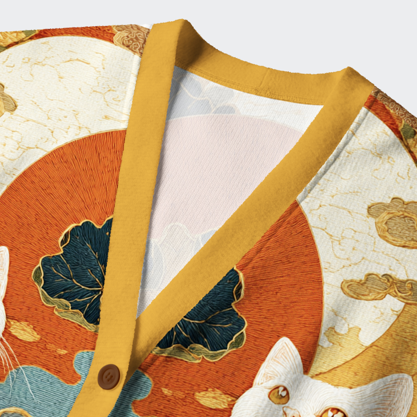 Tokyo-Tiger White Guardians Of The Vermilion Sun Ugly Cardigan Sweater